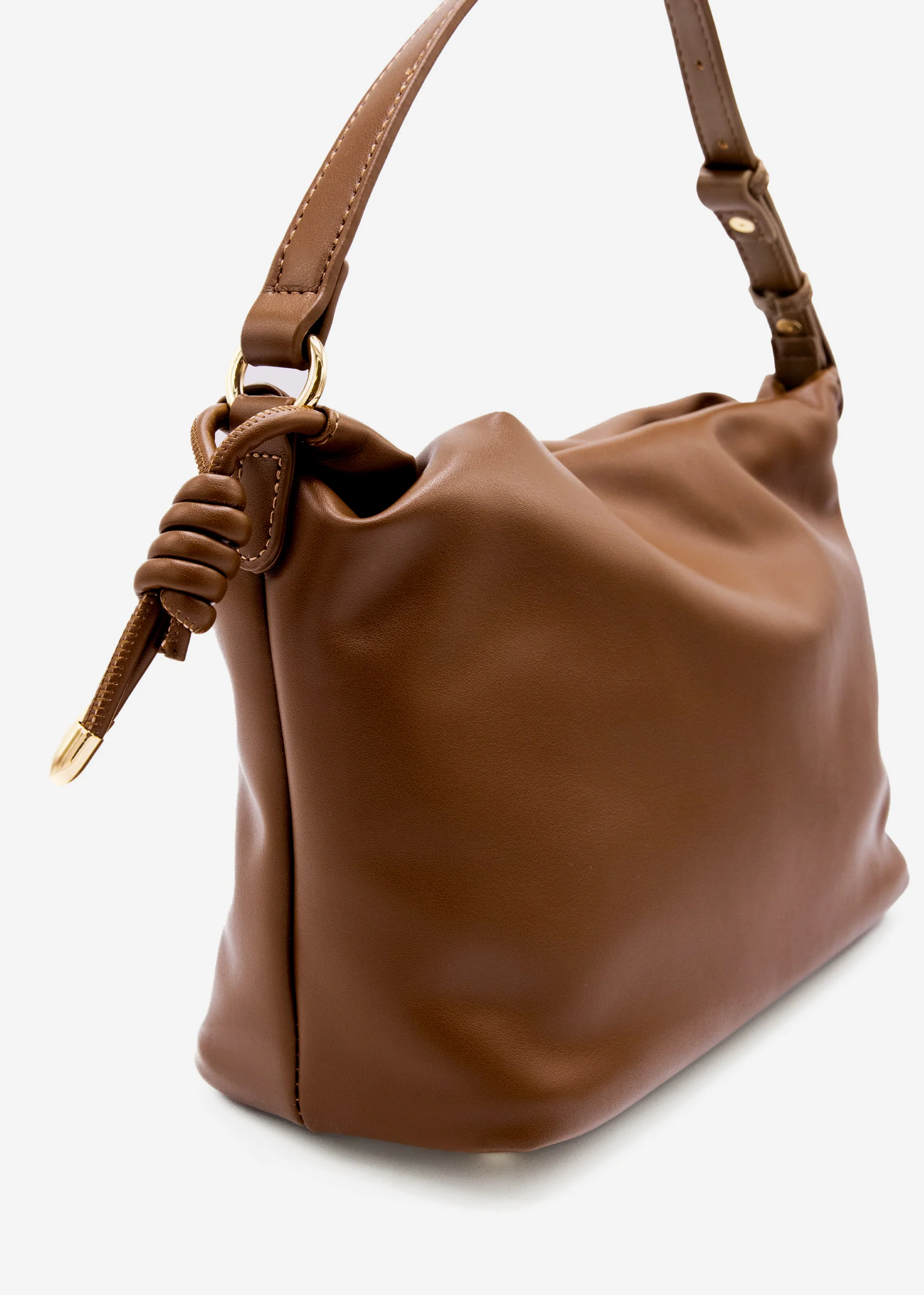 Bucket bag made of synthetic leather - brown - Image 3