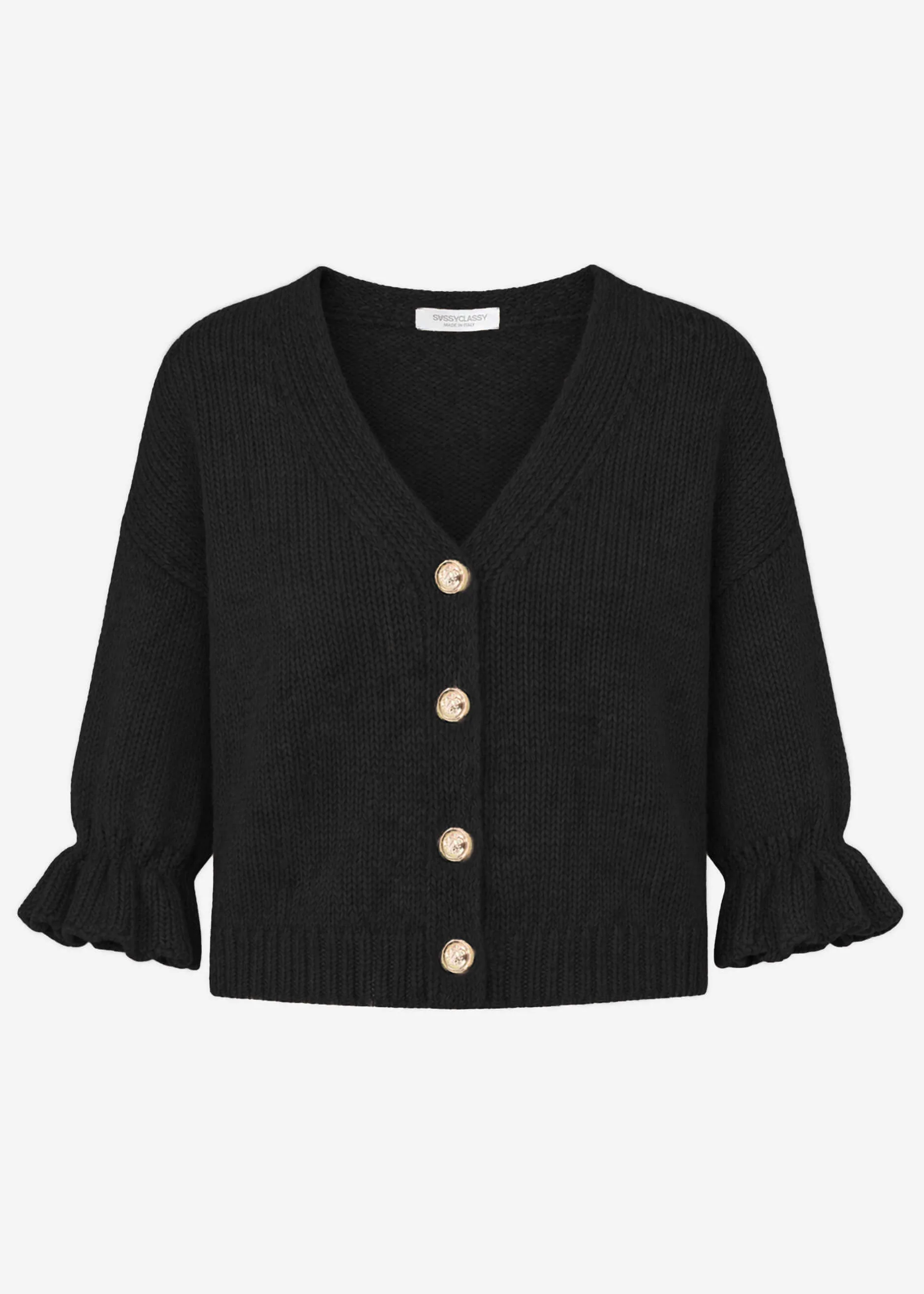 3/4-sleeve cardigan - black - Image 8