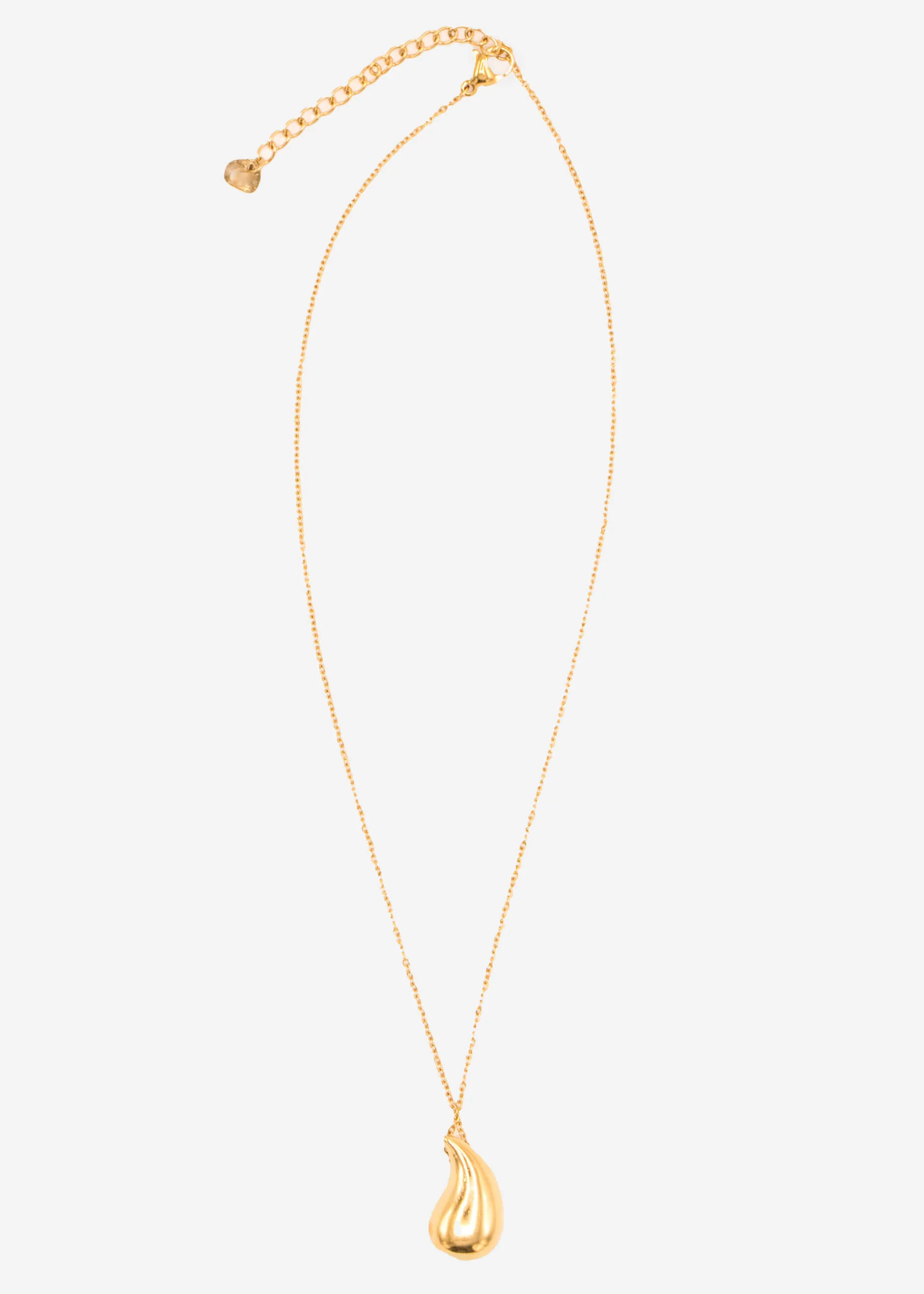 Necklace with drop pendant - gold - Image 3