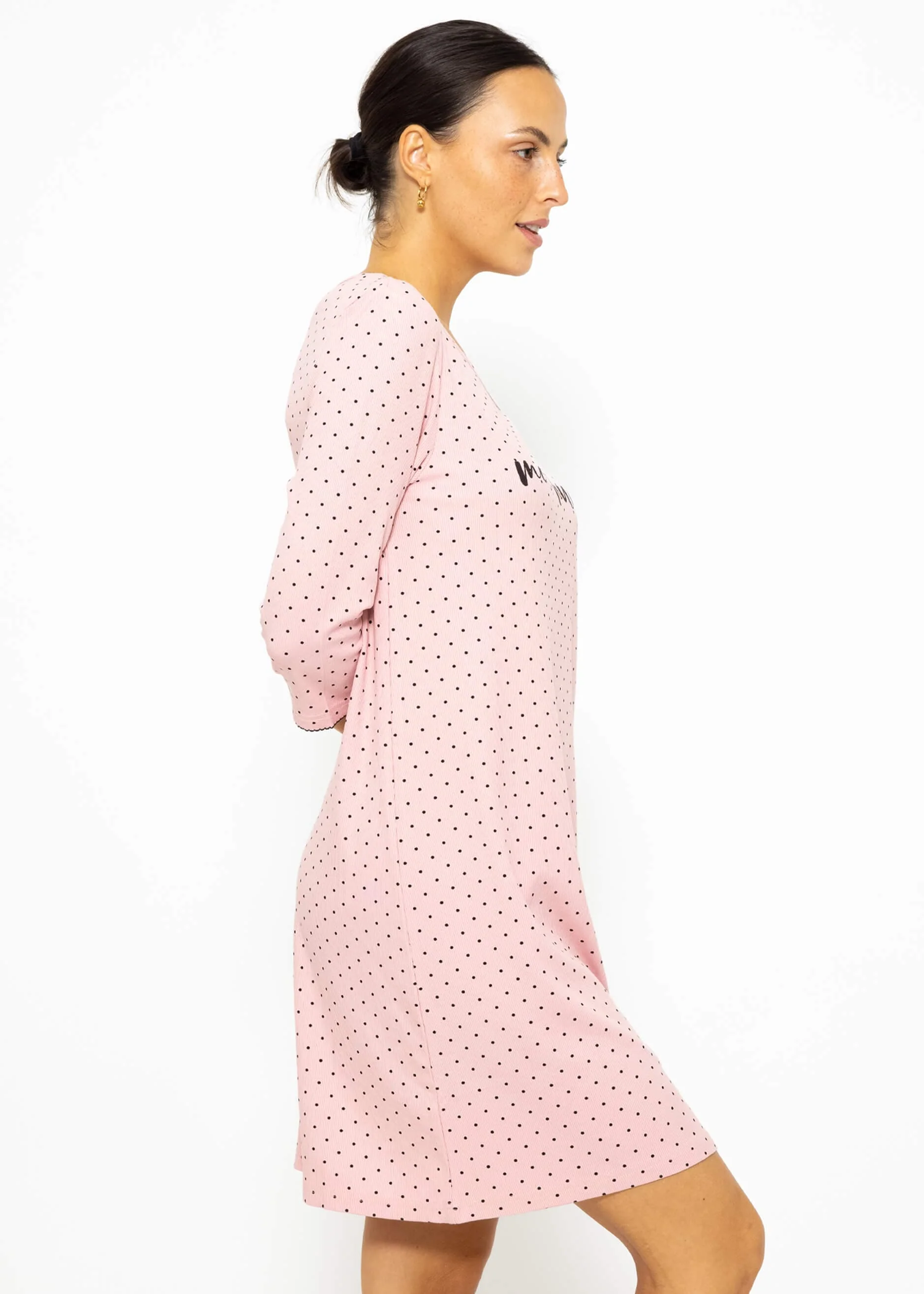 Nightdress with dots - pink - Image 3