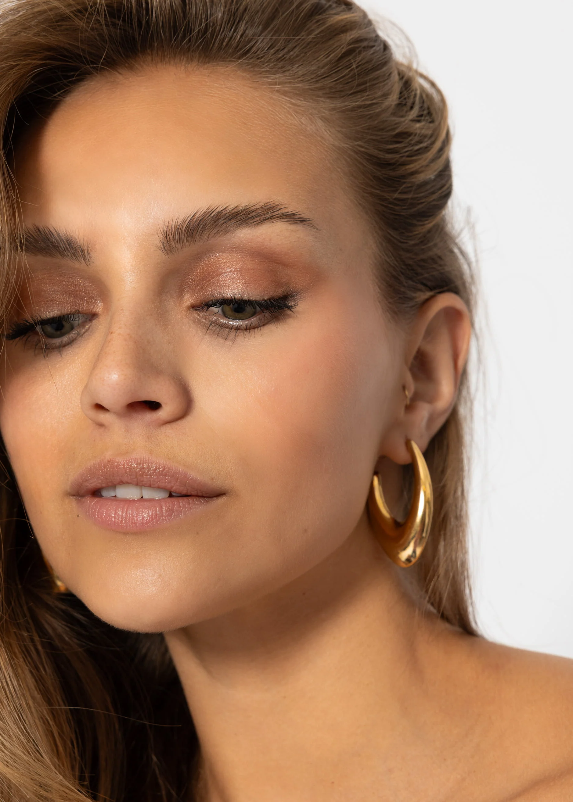 Oval earrings - gold - Image 4