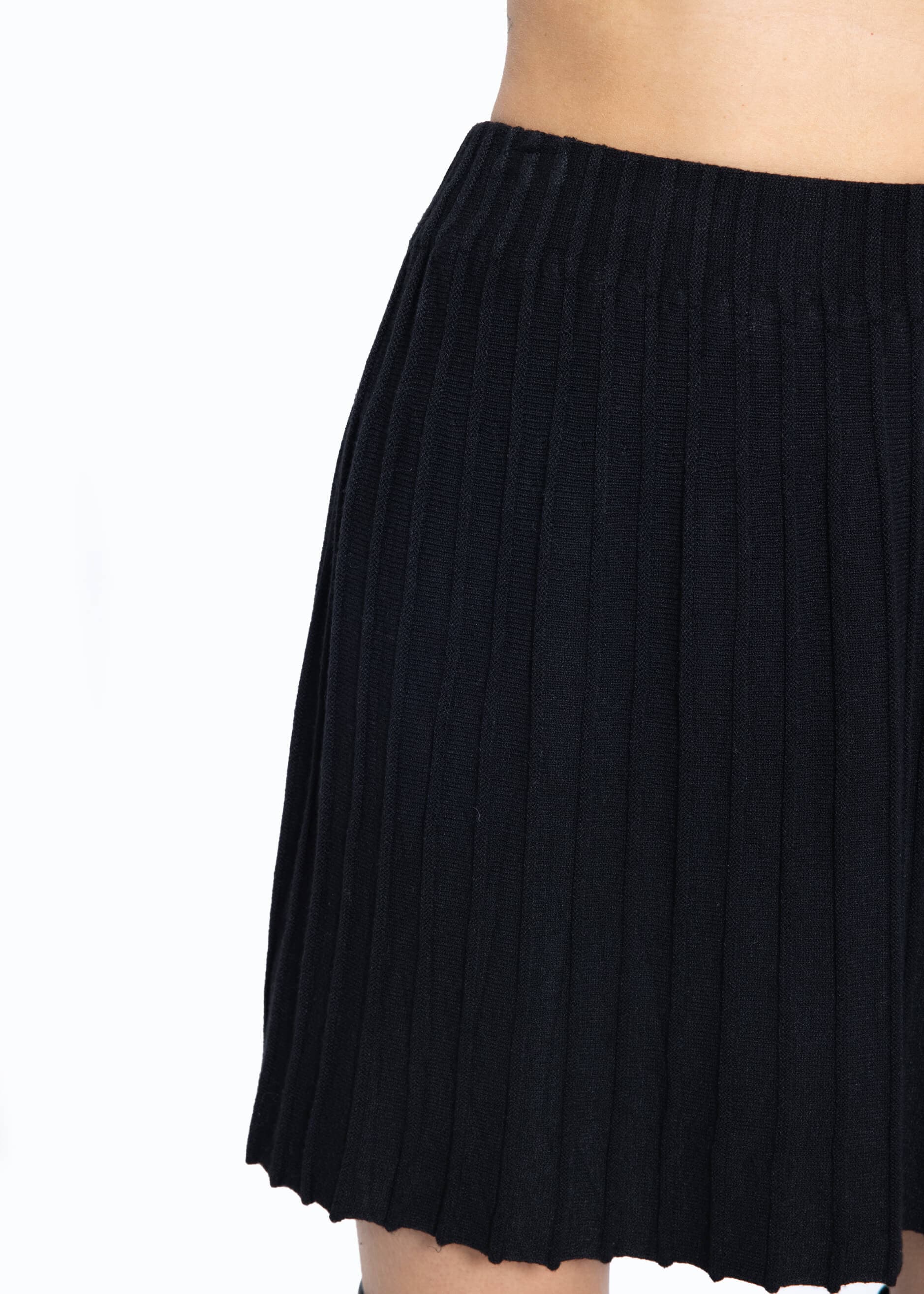 Pleated knit skirt - black - Image 5