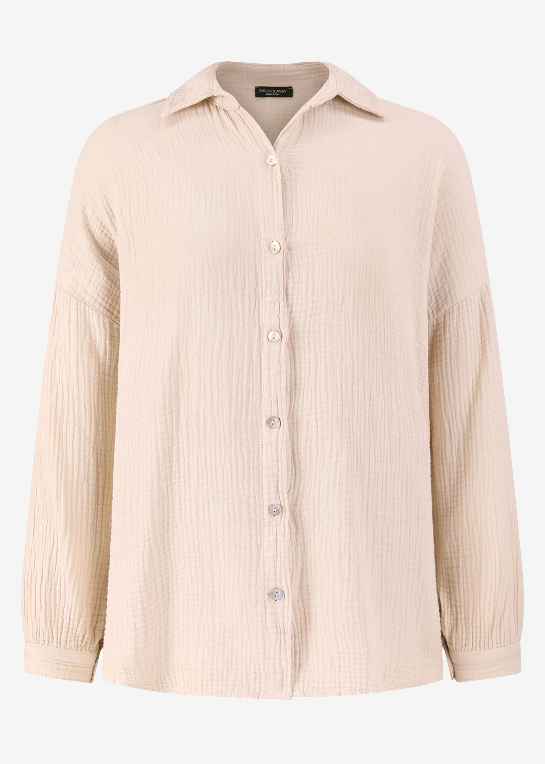 Muslin blouse in regular fit - beige - Image 7