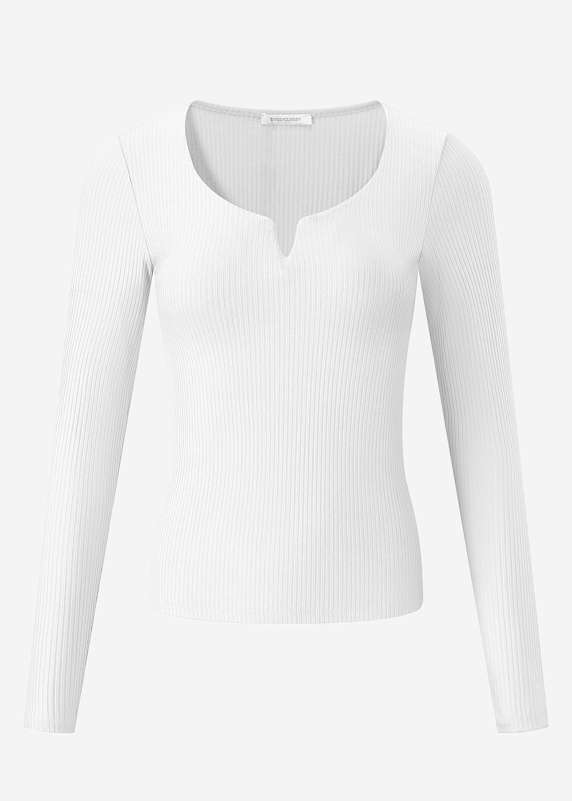Ribbed long-sleeved shirt - off-white - Image 7