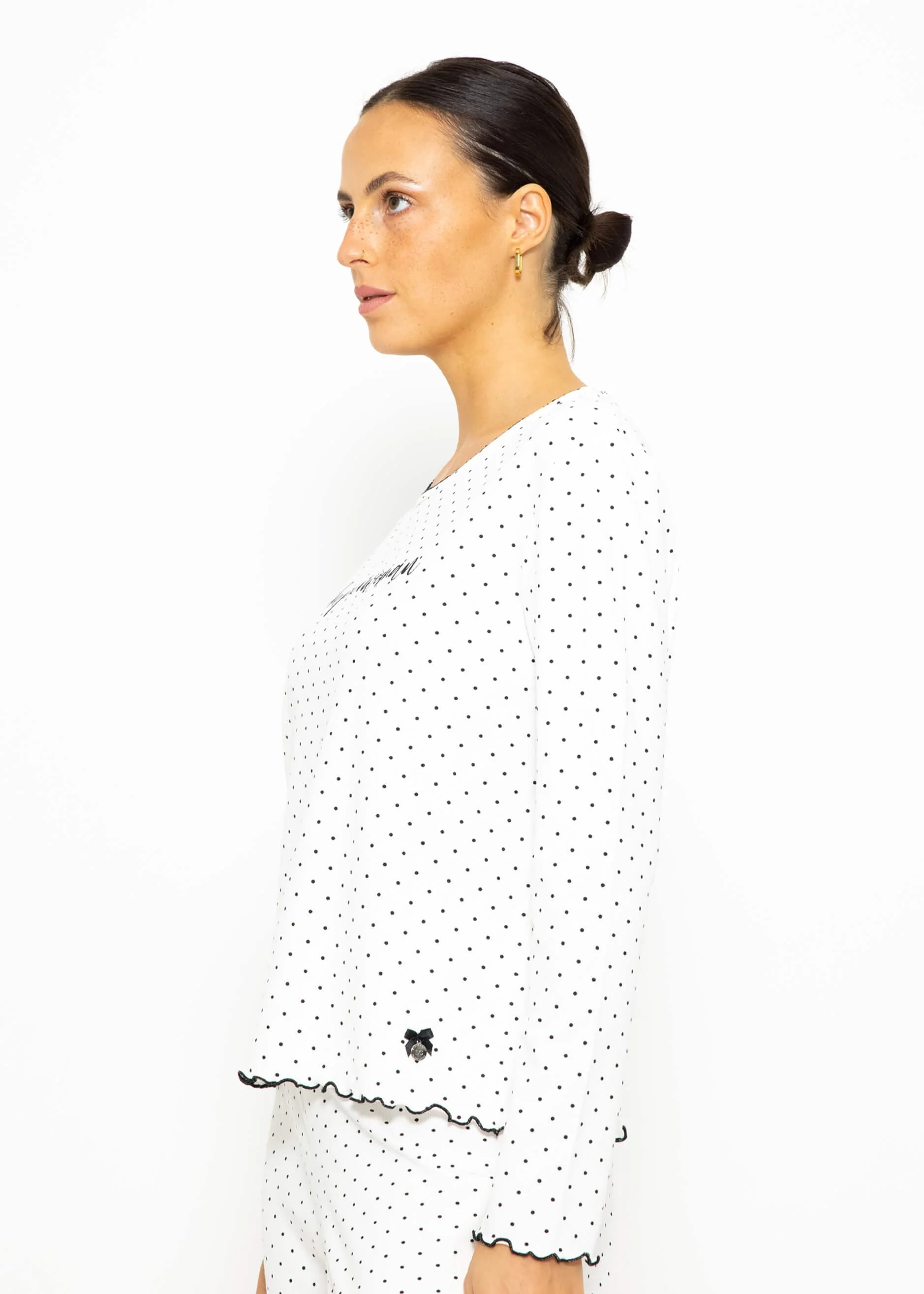 Nightshirt with dots - white - Image 10