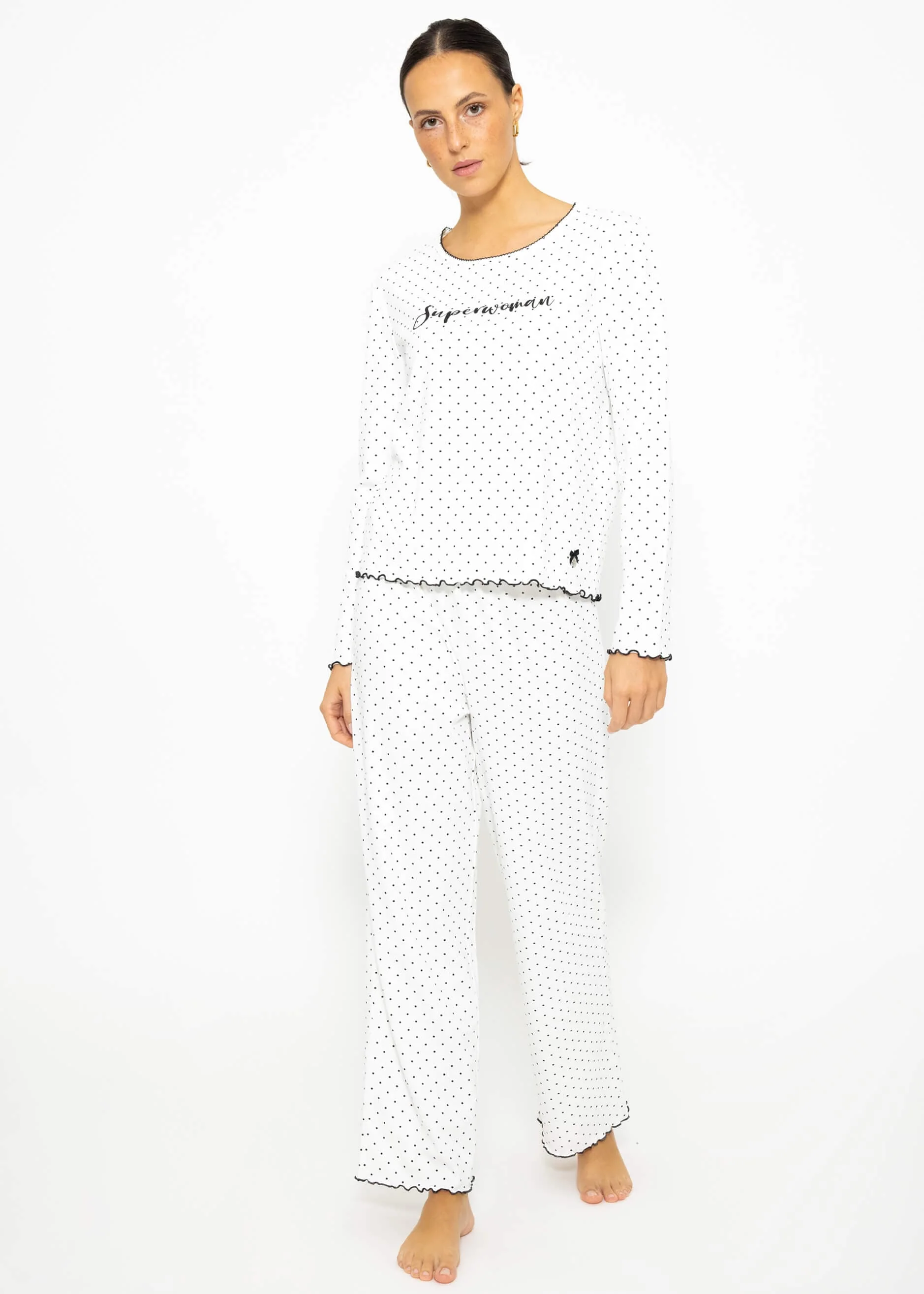 Nightshirt with dots - white - Image 3