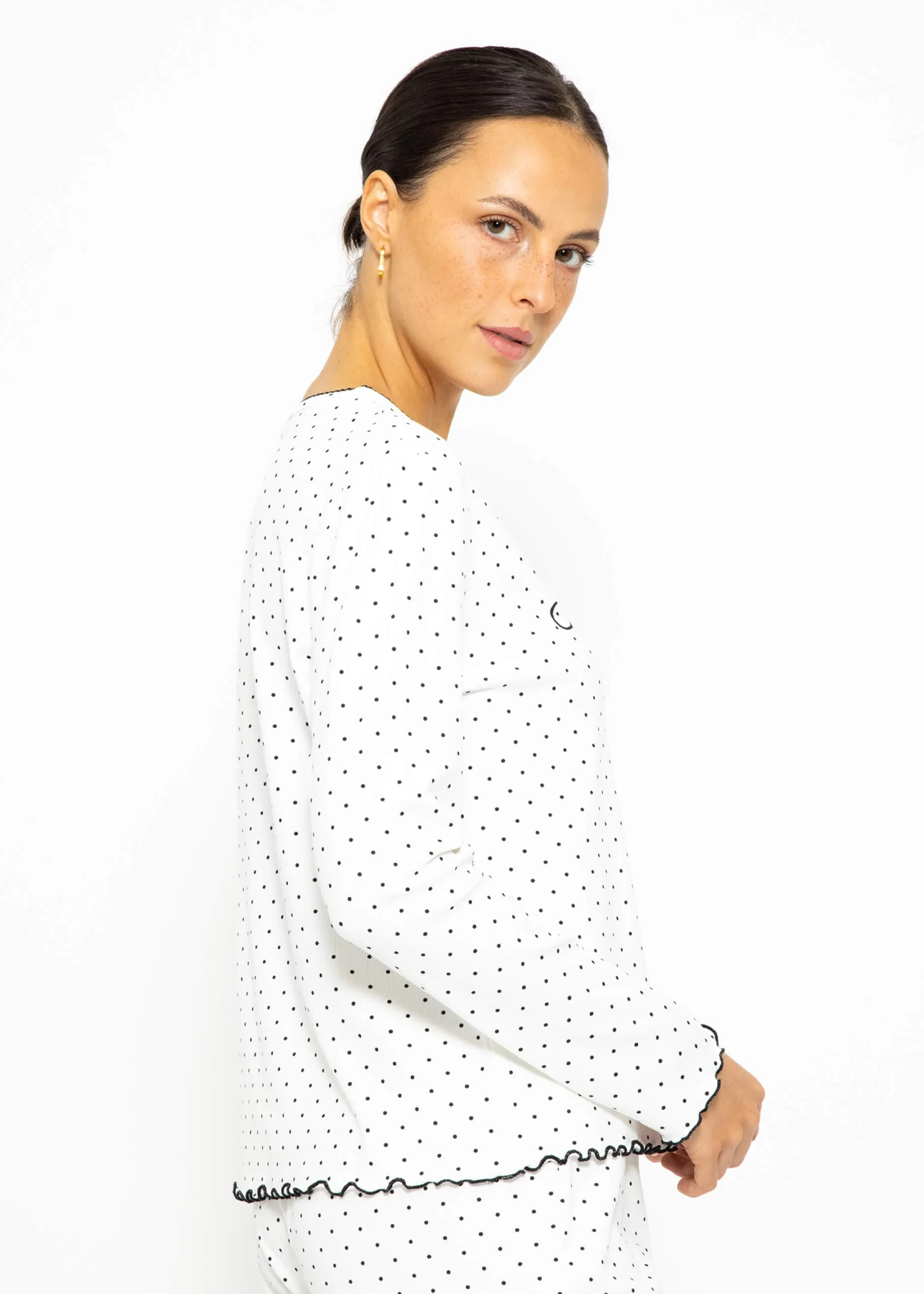Nightshirt with dots - white - Image 4
