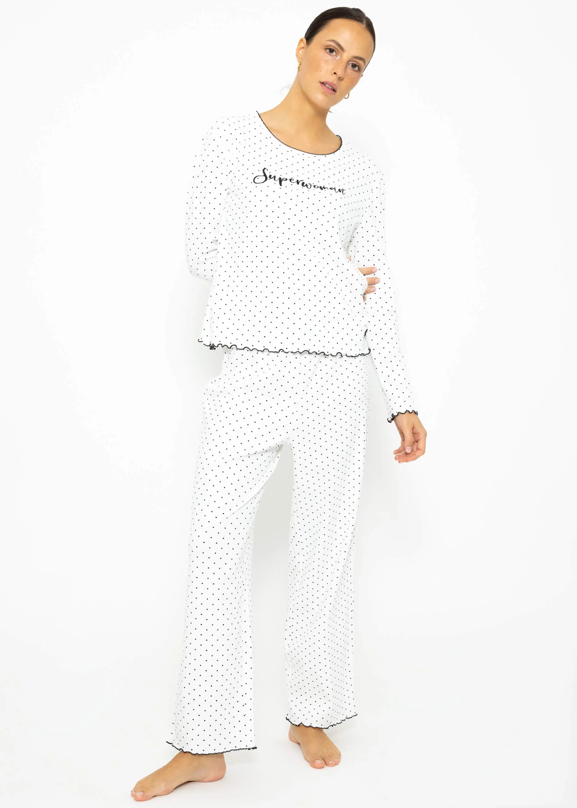 Nightshirt with dots - white - Image 8