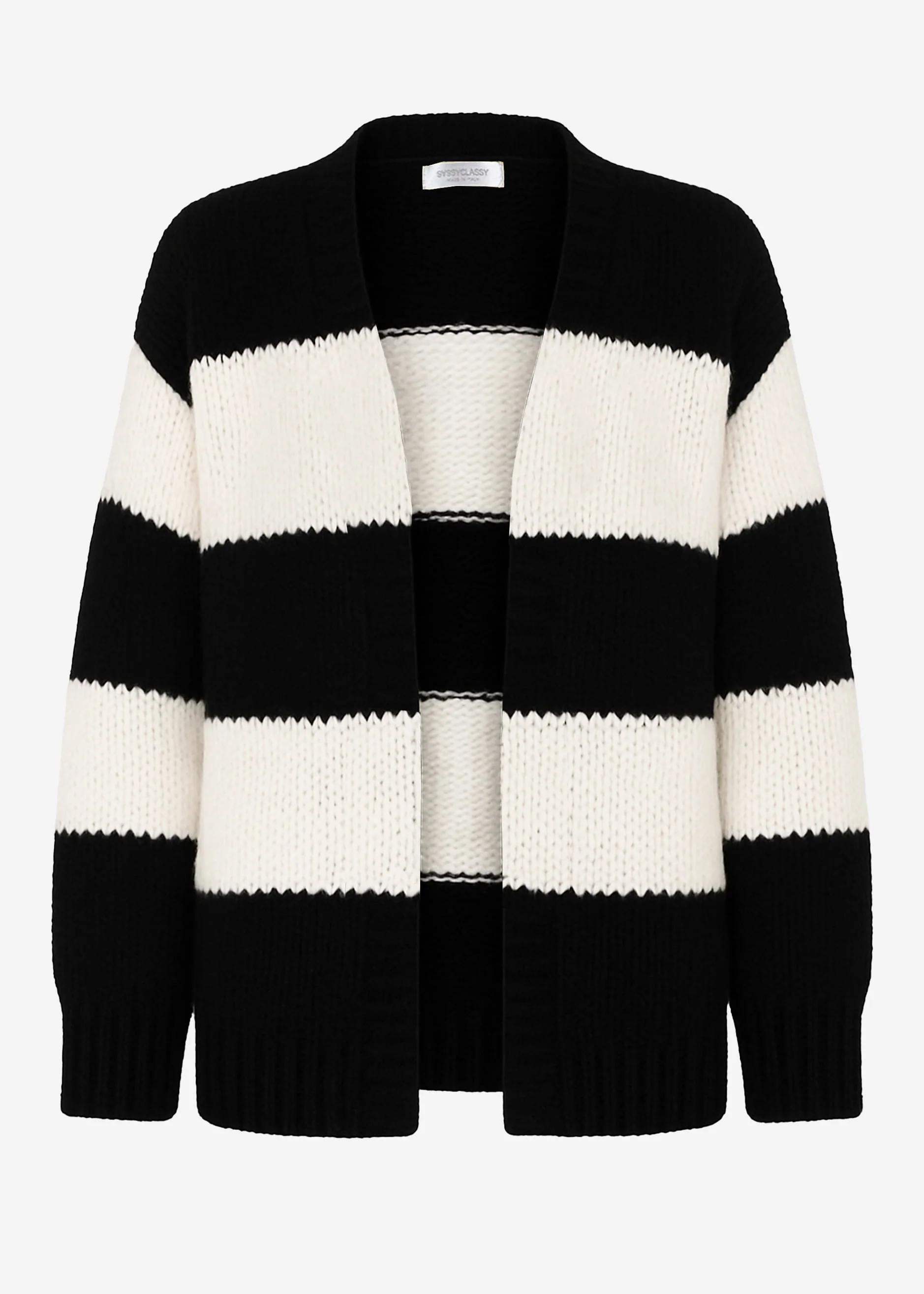 Striped oversize cardigan - black-off-white - Image 7